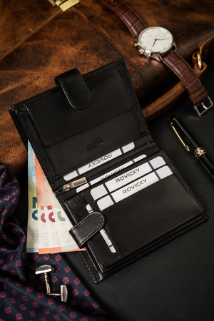 Leather Wallet RV-75699-9-L-BCA Black