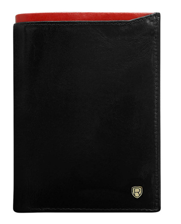 Portfel męski skórzany N4-RVT-6870 Black+Red