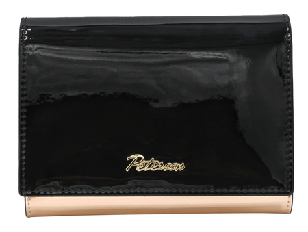 Portfel damski skórzany PTN 1N-445 Black+R.Gold
