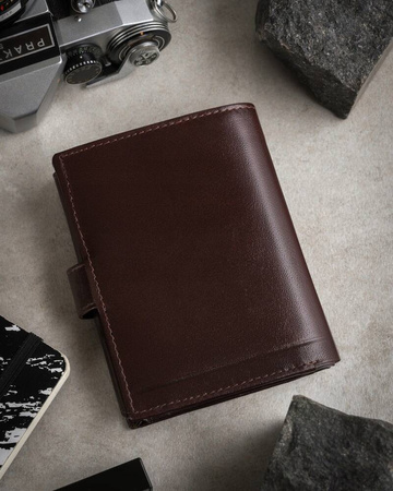 Portfel skórzany RFID ROVICKY PC-104L-BAR Brown