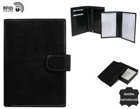 Men's leather wallet N74L-VT-NL BLACK