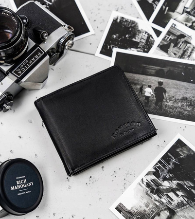RONALDO 0002-D BLACK RFID leather wallet