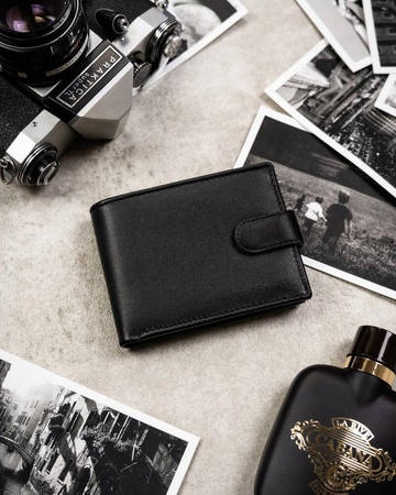 Męski zestaw prezentowy: skórzany portfel i breloczek do kluczy ROVICKY R-SET-M-N003L-SBH