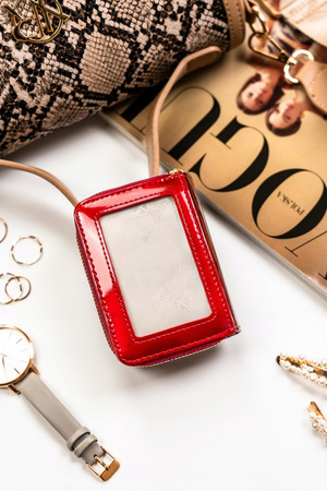 Women's wallet patent Saffiano leather PTN PH33-1-SAF Red