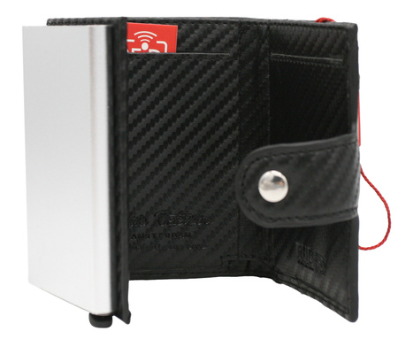 Men's natural leather wallet PTN W882-CF Black