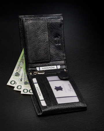 Portfel skórzany RFID ROVICKY N992-ISR-BP Black