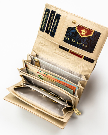 Portfel damski skóra+PU PTN PS112-CRV KHAKI