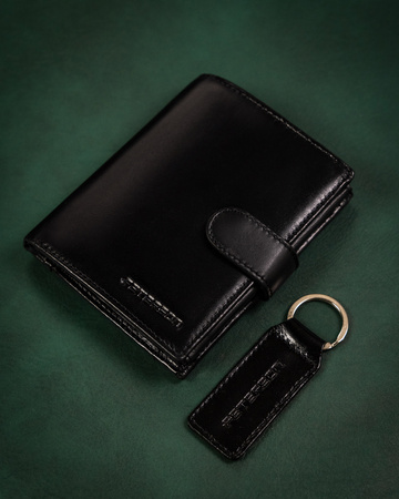 Gift set: leather wallet and keychain PETERSON PTN SET-M-1549-KCS