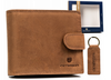 Leather wallet & key ring gift set PETERSON PTN SET-M-N992L-CHM