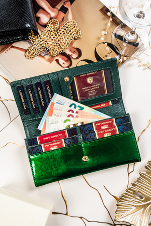 Portfel damski skórzany PTN 72401-SH Green