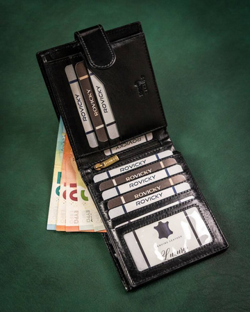 Portfel skórzany RFID ROVICKY 22323L-VT-RVT Black