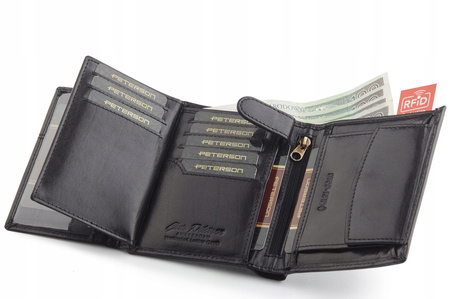 PETERSON PTN 317 2-1-1 BLACK RFID leather wallet