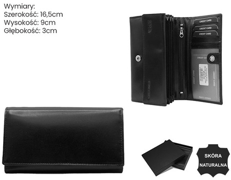 Portfel damski skórzany RD-08-LGV-NL Black