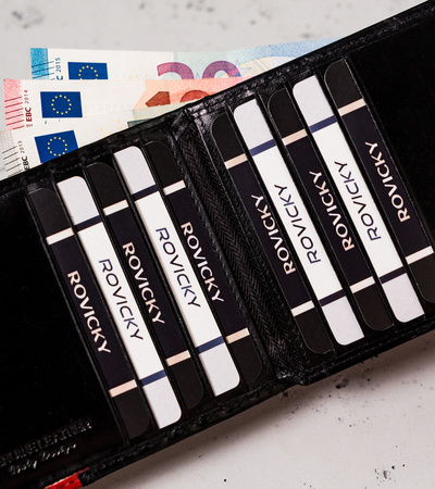 Portfel męski skórzany N01-RVTP-3012 Black-Red