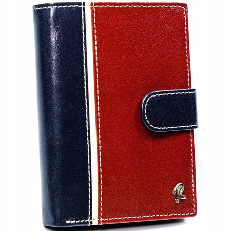 Portfel skórzany RFID ROVICKY 331L-RBA-D NAVY-RED