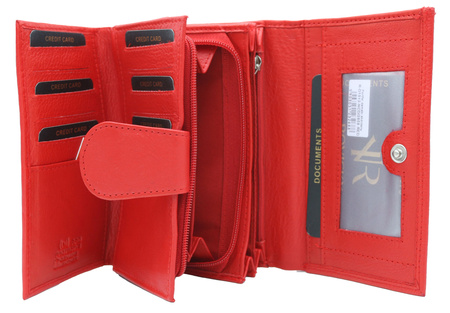 Portfel damski skórzany na blistrze R-D1512-NCD-BL Red