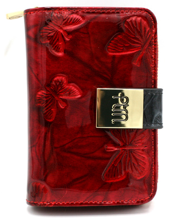 Portfel damski skórzany PTN 76115-NBF Red-Black