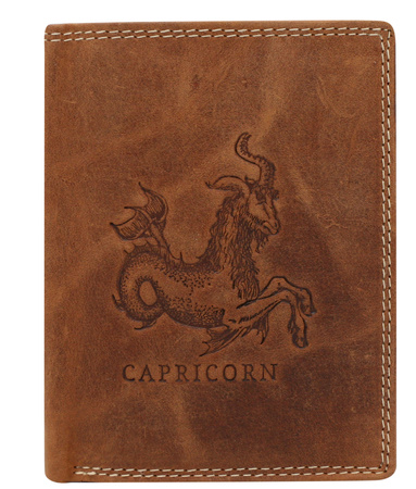 RFID leather wallet Always Wild with a Capricorn zodiac sign N4-CHM-CAPR
