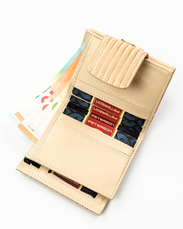 Portfel damski skóra+PU PTN PS329-CRV KHAKI