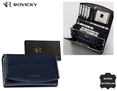 Portfel damski skórzany R-RD-36-GCL Navy