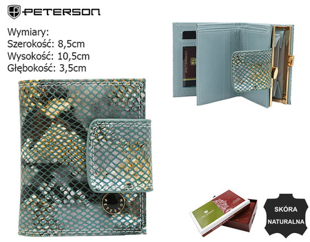 Portfel damski ze skóry naturalnej PETERSON PTN 42329-SFL Blue