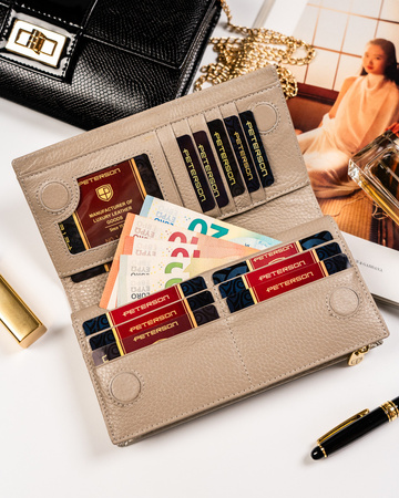 Leather wallet RFID PETERSON PTN 421431-SBR