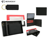 Leatherette wallet & key ring set ROVICKY R-SET-M-N003-PUN
