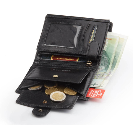 Portfel skórzany RFID PETERSON PTN 339Z 2-1-1 BLACK