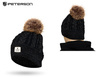 Czapka damska z odpinanym pomponem Peterson PTN HAT-06 Black