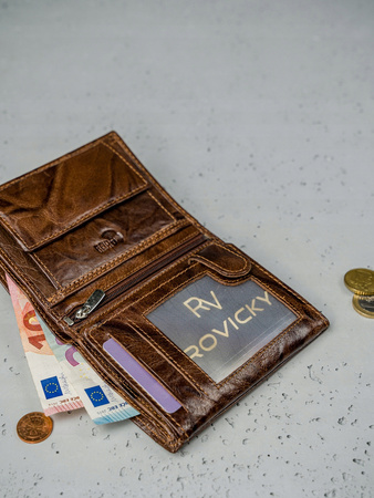 Men's leather wallet N4-BC Brown