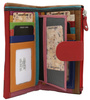 Big, hand-painted women's wallet made of genuine leather N18-SPW CAT Red