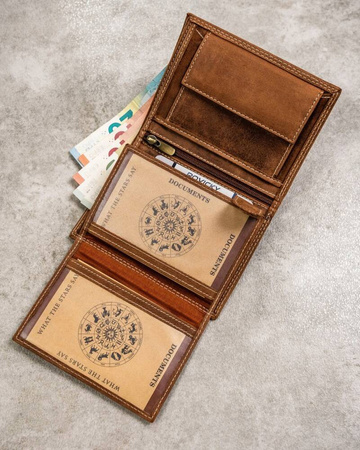 Portfel skórzany ze znakiem zodiaku Wagi N4-CHM-LIBRA Produkt bez rabatowy