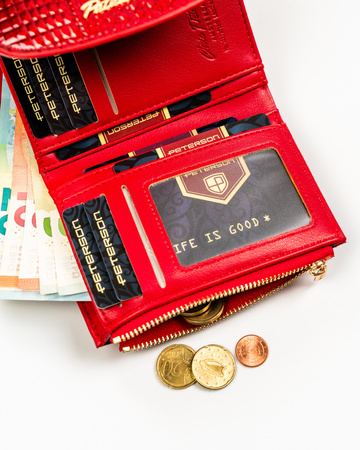 Portfel damski skórzany PTN 76112-BFBC Red