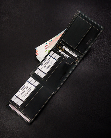 Portfel męski skórzany na blistrze N992-CHM-BL Black