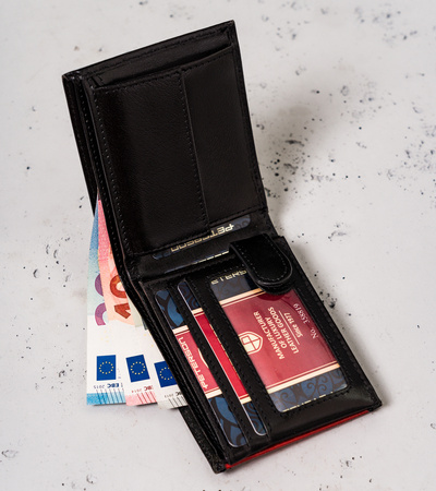 Portfel męski skórzany PTN 366.01 2-1-1 Black