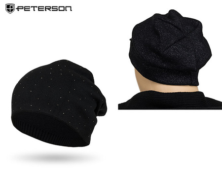 Women's Hat Decorated with Crystals PETERSON PTN HAT-05 Black