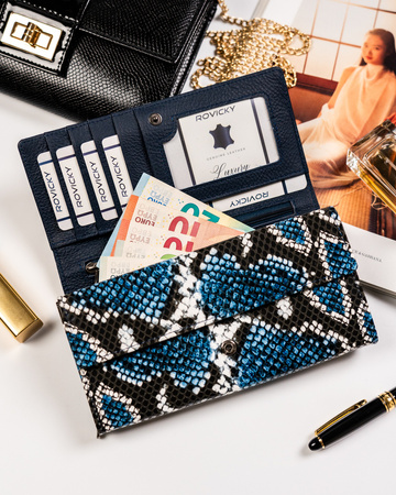 Leather & leatherette wallet RFID 4U CAVALDI PX28-DNH