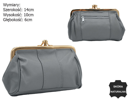 Portmonetka skórzana K09 L.Blue