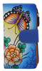 A large, hand-painted women's wallet made of genuine leather N18-SPW BTF Blue No Logo