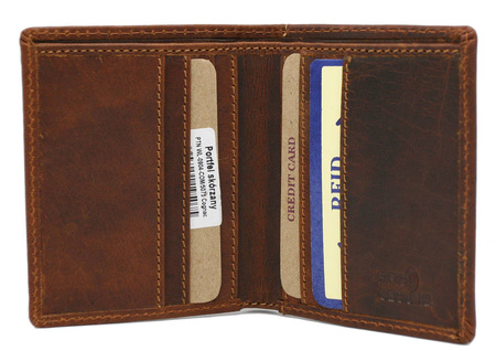 Portfel skórzany PTN WL-0904-COM Cognac