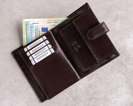 Portfel męski skórzany RFID PC-105L-BAR Brown