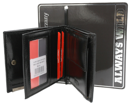 Men's leather wallet RM-01-BCF-BP Black