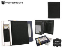 Leather wallet & key ring PETERSON PTN SET-M-N4-D