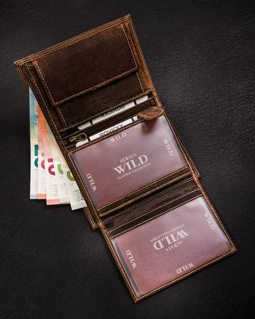 Portfel męski skórzany na blistrze N4-CHM-BL Cognac