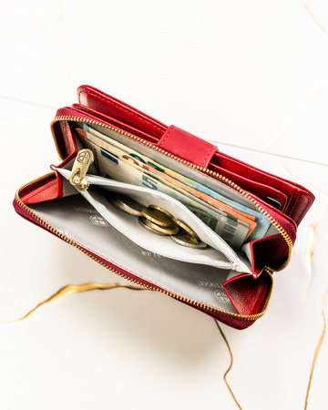 Portfel damski skóra naturalna+PU PTN PS116-HNL Red