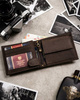 Leather wallet & key ring gift set PETERSON PTN SET-M-N994-CHM