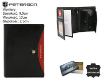 Portfel męski skórzany PTN 324.01 Black+Red