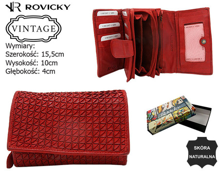 Portfel damski skórzany R-N19-ZPT Red