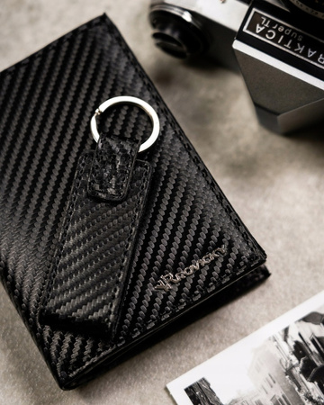 Men's Gift Set: Wallet + Keychain by ROVICKY R-PK5-N4-7003 BLACK