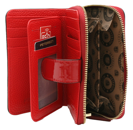 Portfel damski skórzany PTN 1N-602 Red+Black